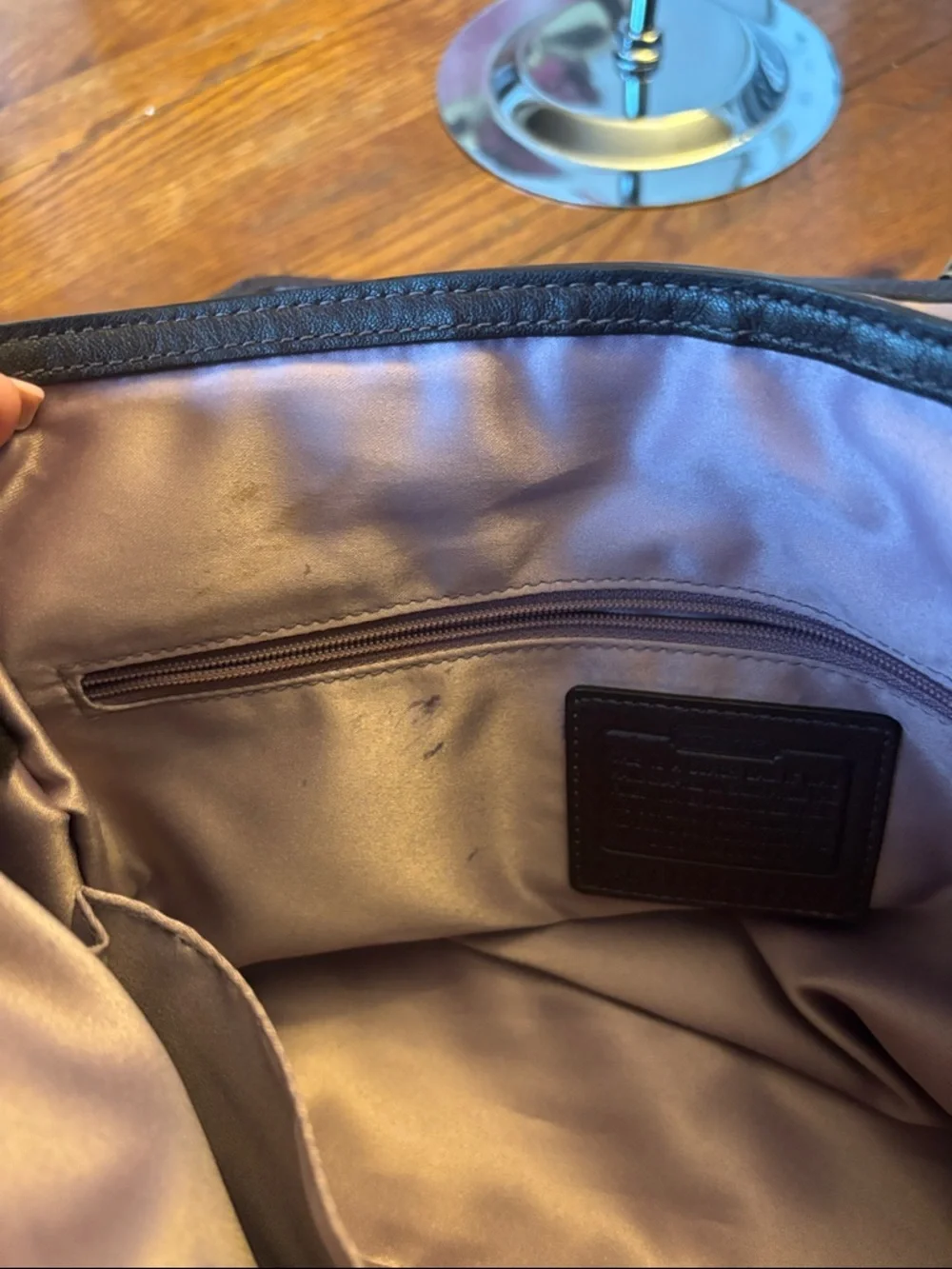 Coach Kristin Elevated Ostrich Embossed Satchel Plum 18232 - Picture 13 of 14